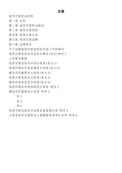 地质灾害危险性评估相关法规汇编【云南省灾评新规定】