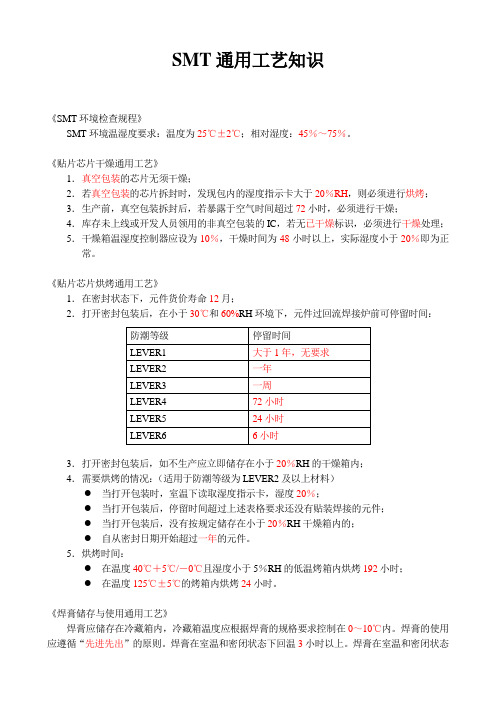 smt 通用工艺知识(精华版)