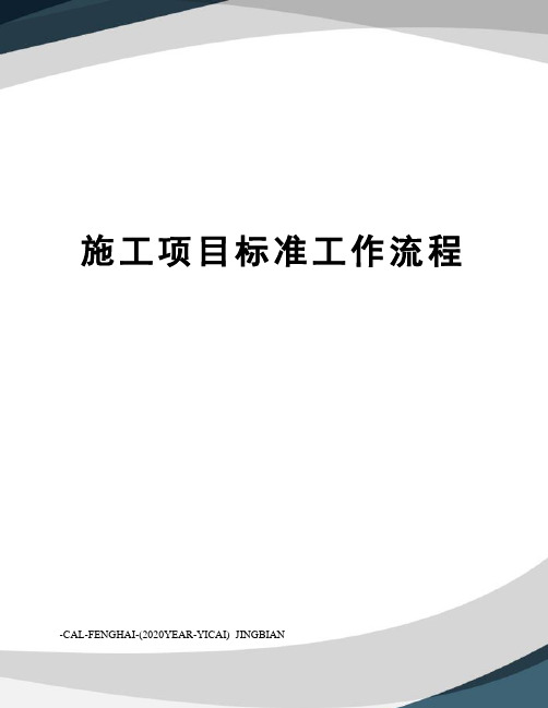 施工项目标准工作流程