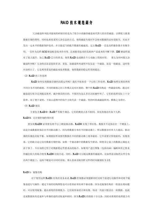 RAID技术规范简介