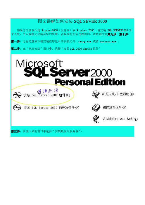图文讲解如何安装SQL SEVER 2000