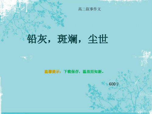高二叙事作文《铅灰,斑斓,尘世》600字