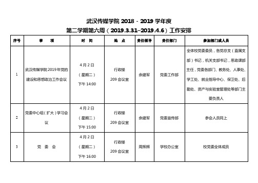 武汉传媒学院2018-2019学年度