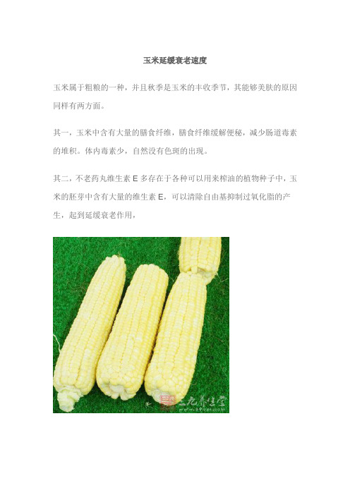 玉米延缓衰老速度