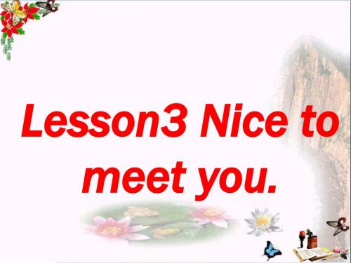 三年级英语上册Lesson3Nicetomeetyou PPT精品课件2科普版