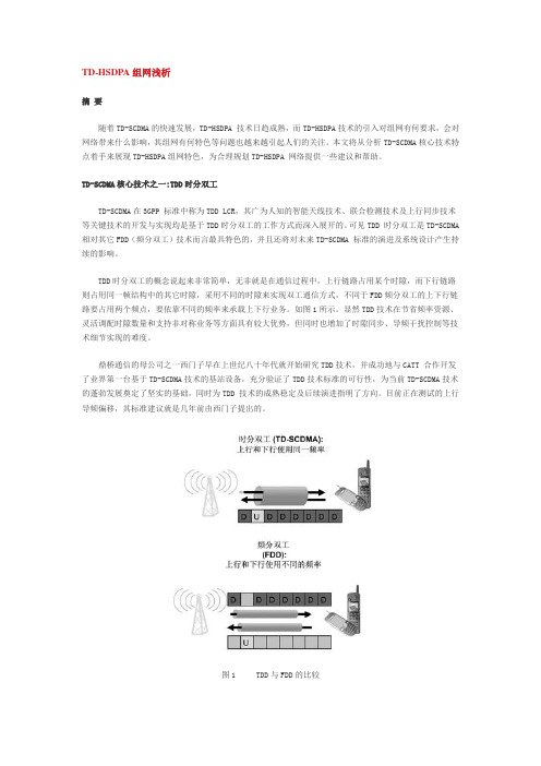 TD-HSDPA组网浅析
