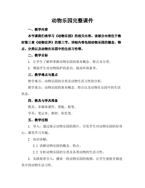 动物乐园完整课件