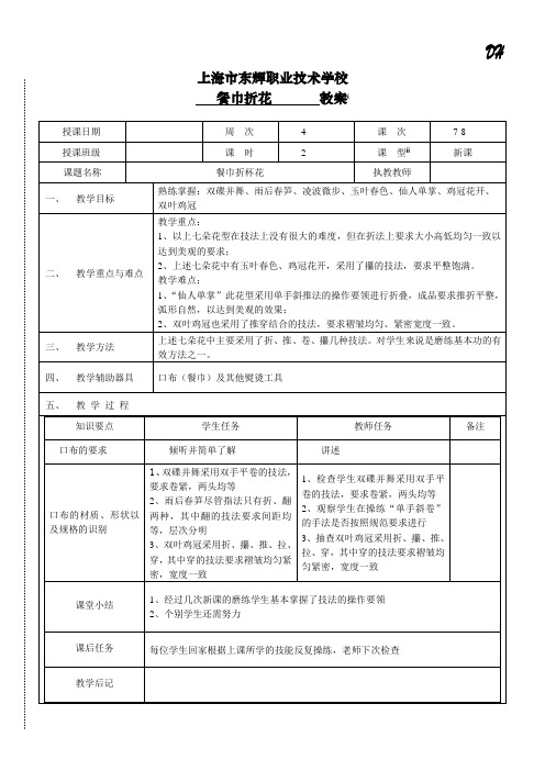 餐巾折花艺术