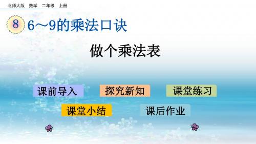 8北京版小学数学二年级上册.4 做个乘法表