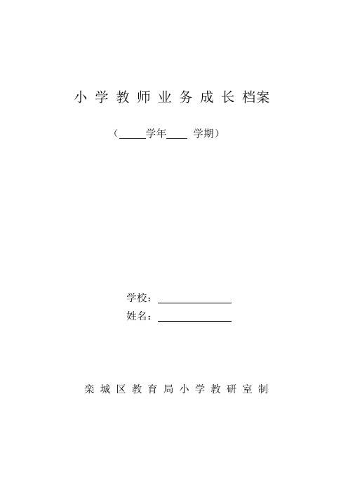 整理好小学教师业务成长档案