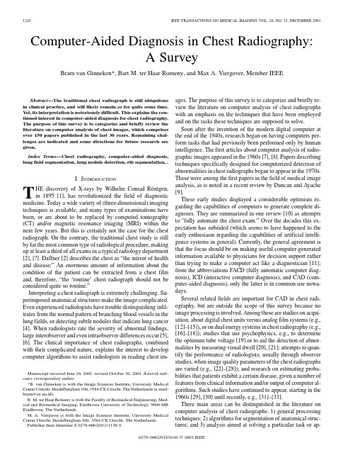 Computer-Aided Diagnosis in Chest RadiographyA Survey