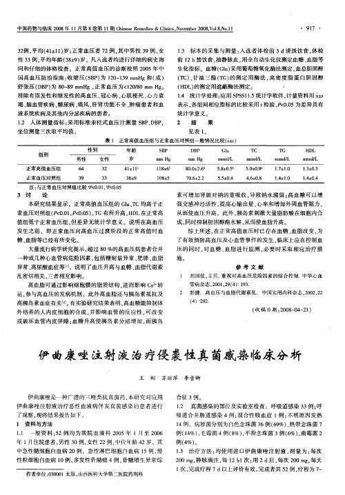 伊曲康唑注射液治疗侵袭性真菌感染临床分析