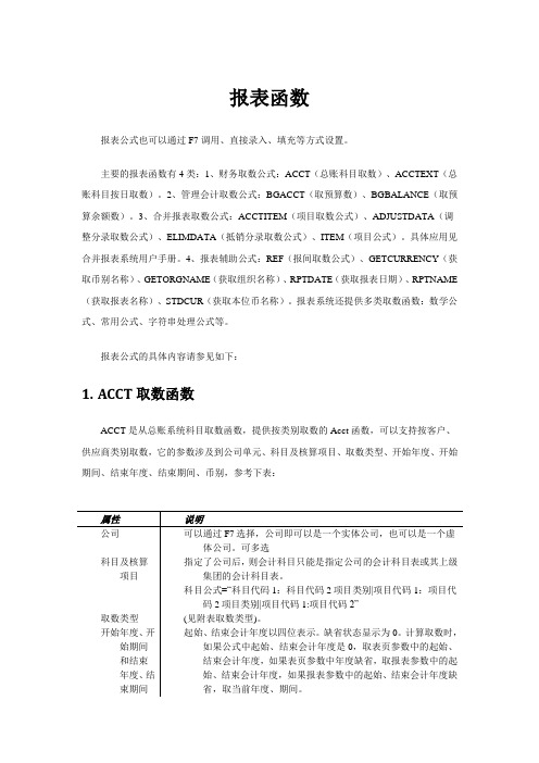 报表函数