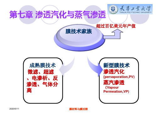 第七章 渗透汽化与蒸气渗透