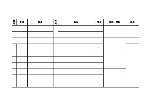 MV分镜头表格