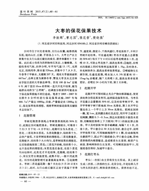 大枣的保花保果技术