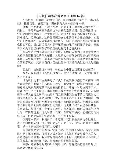 《鸟奴》读书心得体会