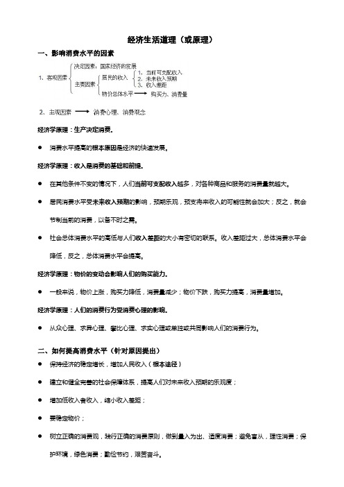 《经济生活》第三课知识点