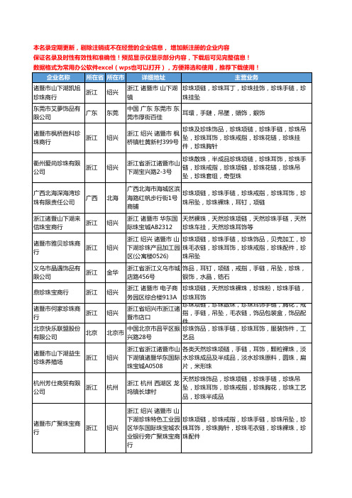 新版全国珍珠耳饰工商企业公司商家名录名单联系方式大全71家