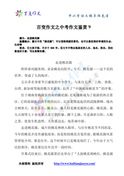 百变作文之中考作文鉴赏9