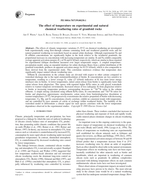The effect of temperature on experimental and natural chemical weathering rates of granitoid rocks