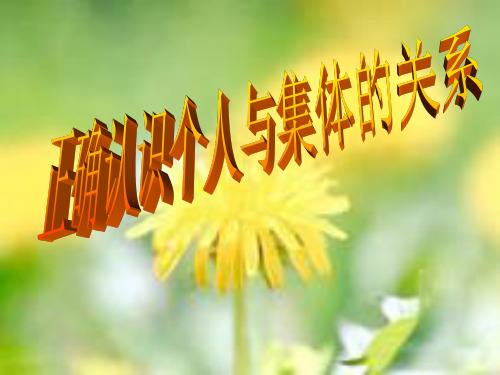 八年年政治下册第十课《我与集体共发展》(鲁教版)PPT课件