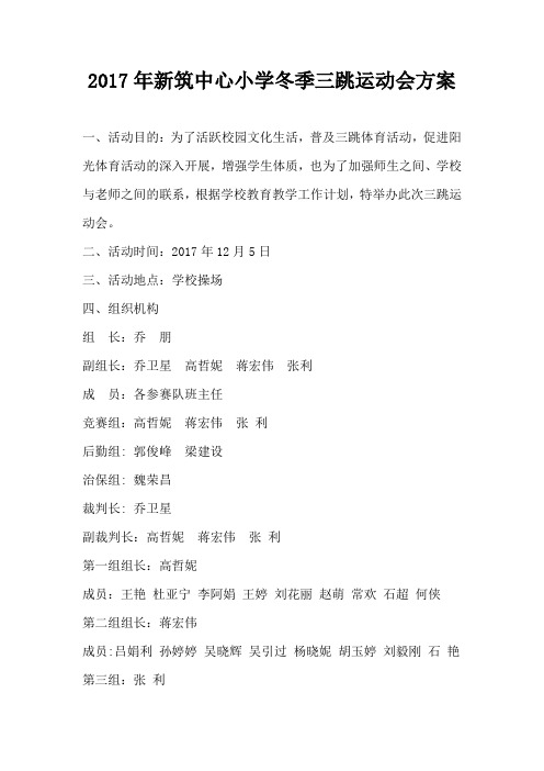 2017新小运动会活动方案