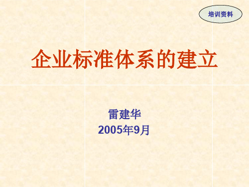 企业标准体系的建立概述(ppt 29页)