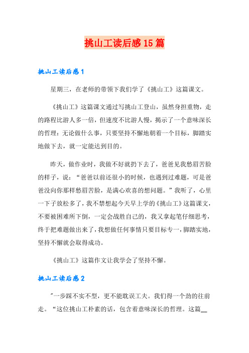 挑山工读后感15篇