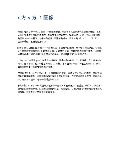 x方-y方=1图像