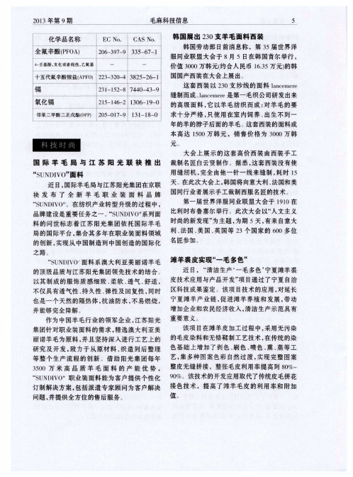 韩国展出230支羊毛面料西装