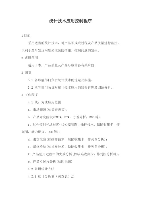 统计技术应用控制程序