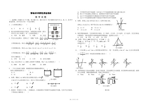 2013山东青岛中考数学试题与答案