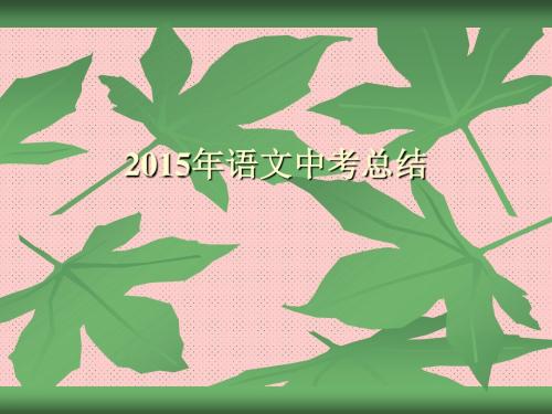 2015年语文中考总结