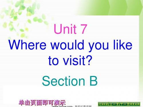 Unit 7 Where would you like to visit 说课课件