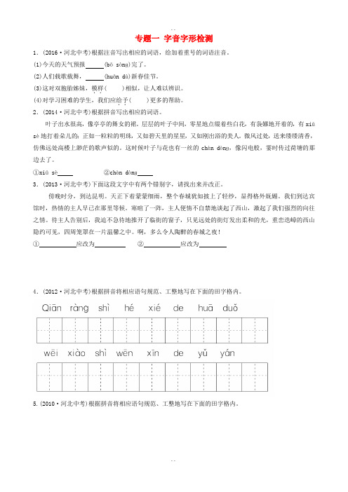 河北省最新中考语文总复习专题一字音字形检测(附答案)