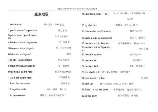 word外研版必修五module5知识点良心出品必属