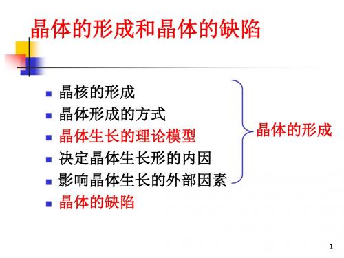 晶体生长和缺陷