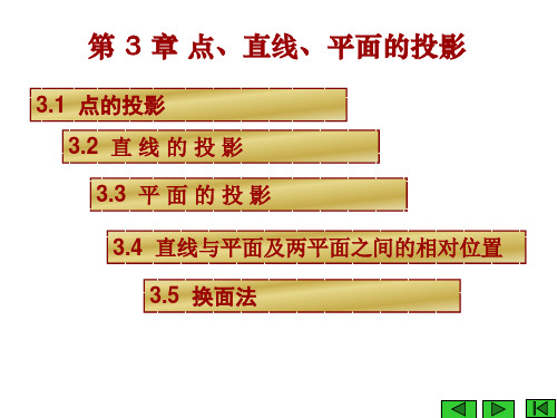 机械制图课件 第3章 点、直线及平面的投影