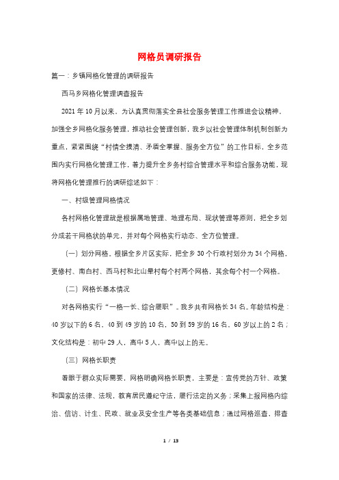 网格员调研报告