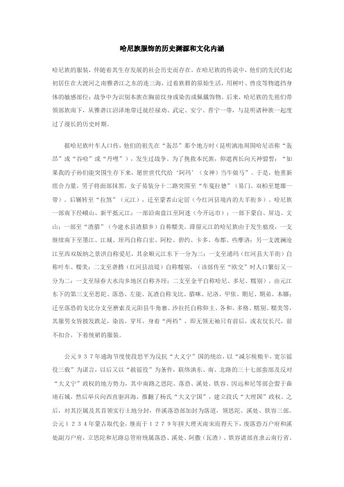 哈尼族服饰的历史渊源和文化内涵