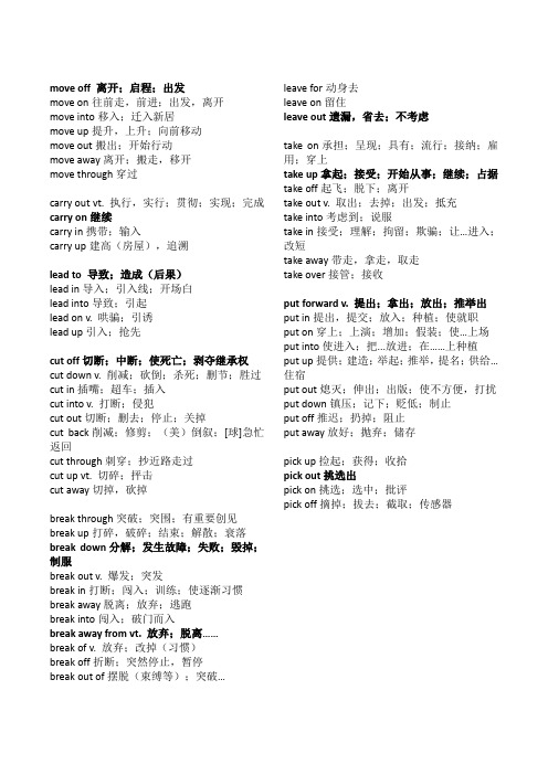 英语常用动词词组归纳