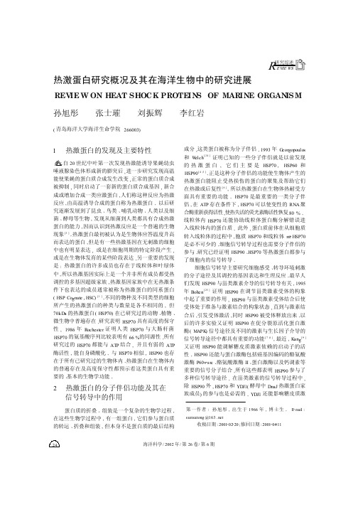 热激蛋白研究情况