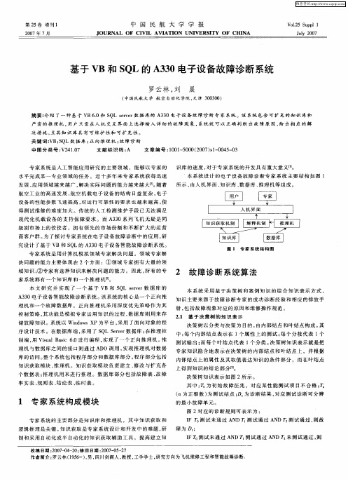 基于VB和SQL的A330电子设备故障诊断系统