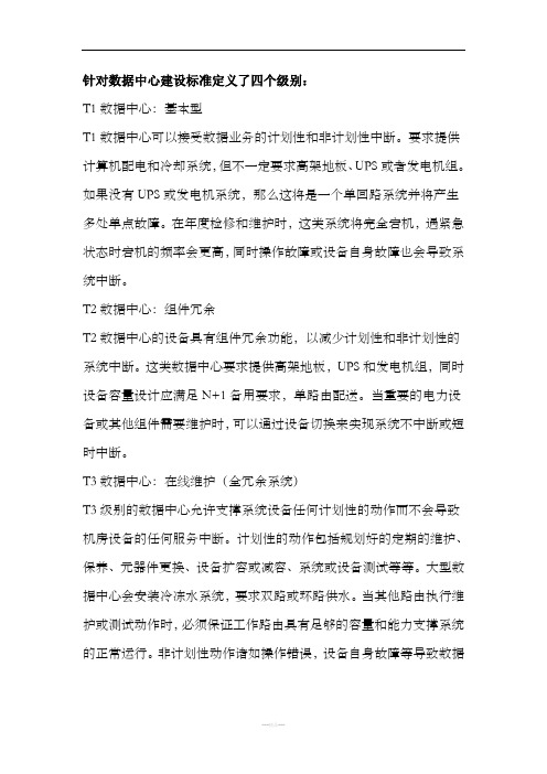 数据中心等级