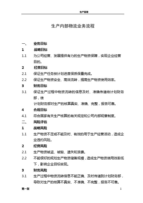 有限公司生产内部物流业务流程