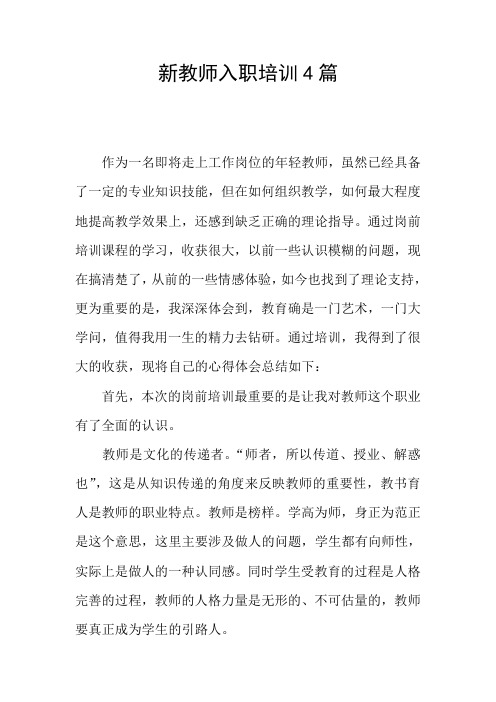 新教师入职培训4篇