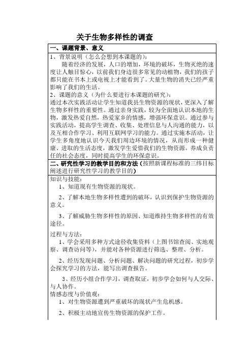 关于生物多样性的调查范文.doc