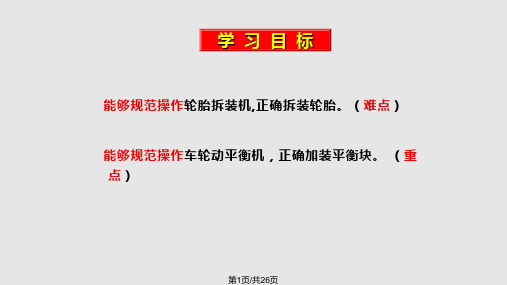 轮胎拆装机和动平衡机的使用PPT课件