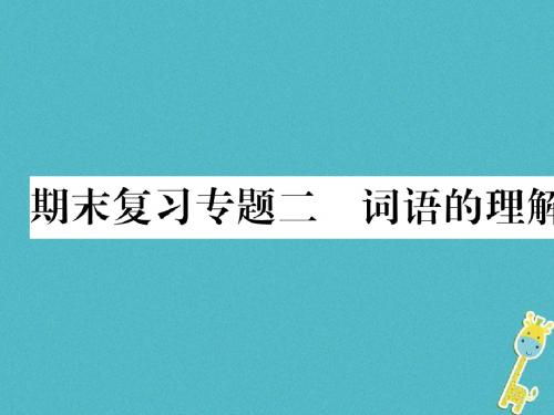 2018年九年级语文上册期末复习专题二词语的理解和运用习题新人教版完美版